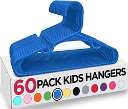 Utopia Home - Paquete de 60 Perchas Infantiles de plástico para Ropa de Armario, para bebés y niños, 30 cm, Color Azul