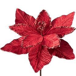 WeRChristmas Artificial Poinsettia Christmas Tree Flower Decoration, Red, 30 cm