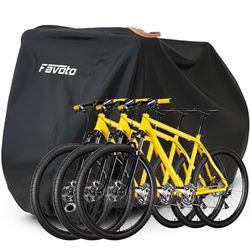 Favoto Telo di copertura per bicicletta, impermeabile, per 2-3 biciclette, 210T, in tessuto Oxford, con sacchetto (Nero)