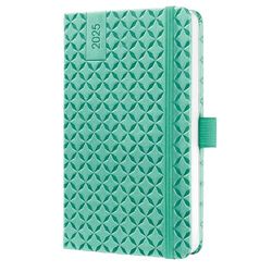 SIGEL J5126 Jolie Agenda semanal 2025, tapa dura, 9,5 x 15 cm, 174 páginas, verde menta