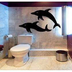 Tatoutex Stickers 2 Dauphins - Gris Clair, L 130cm x H 78cm