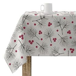 BELUM | Christmas Tablecloth 250 x 140 cm 100% Cotton Resin Stain Resistant (Non-Plastic-Coated) Model Merry Christmas 77