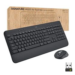 Logitech Signature MK650 Combo for Business, Mouse e Tastiera senza fili, Logi Bolt, Bluetooth, SmartWheel, Globally Certified, Windows/Mac/Chrome/Linux, Nero