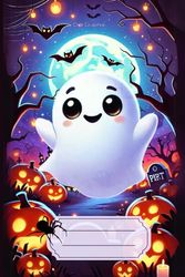 Halloween Ghost Notebook: Quaderno a Quadretti 5x5 | Quaderno Appunti | Quaderno a Tema Halloween | Notebook | Copertina flessibile Lucida | 100 pagine | Formato A5