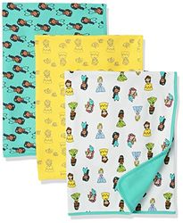 Amazon Essentials Disney | Marvel | Star Wars | Princess Unisex Babies' Swaddle Blankets, Pack of 3, 3-pack Princess Wish, One Size