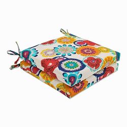 Pillow Perfect - Cuscino quadrato per seduta, motivo floreale, multicolore, confezione da 2 20 in. L X 20 in. W X 3 in. D N9000 Iii