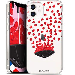 Caseink Telefoonhoes voor Apple iPhone 12 Mini (5,4 inch), motief "Love Valentin", zacht, extra dun, motief: "Love Valentin", motief paraplu, motief "Love Valentin"