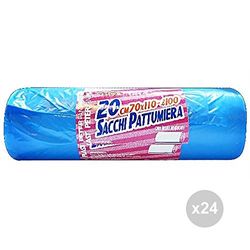 PETER Set 24 Sacchi bidone azzu 70x110 h-d x 20 Rotolo organizzazione della Spazzatura, Multicolore, Unica