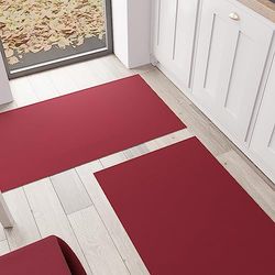 PETTI Artigiani Italiani - Tappeto Cucina, Passatoia Cucina, Tappeto Cucina Lavabile Antiscivolo, Tappeto Runner Cucina, Tappeto Tinta Unita 52x480 cm Bordeaux, 100% Made in Italy