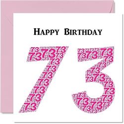 Fun 73rd Birthday Cards for Woman - Shapecloud - Happy Birthday Card for Dad Mum Great Grandad Grandpa Nanny Grandma Gran Uncle Auntie, 145mm x 145mm Greeting Cards, Fun Birthday Card