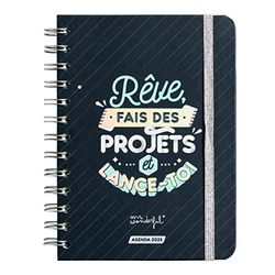 Mr. Wonderful - Agenda clásica tamaño pequeño 2023 Semanal - Sueño, haz proyectos y comienza, WOA2212295FRZ0,azul