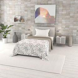 Italian Bed Linen Fantasy Printed Summer Quilt, Polyester Filling, Flor, 170 x 270 cm