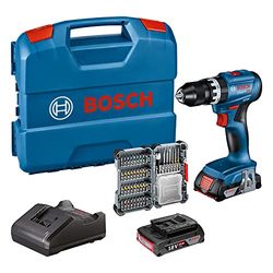Bosch Professional 18V System perceuse-visseuse à percussion sans-fil GSB 18V-45 (vitesse de rotation de 1 900 tr/min, 2 batteries de 2,0 Ah, accessoires, GAL 18V-20, L-Case) - Amazon Exclusive