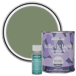 Rust-Oleum Green Water-Resistant Bathroom Tile Paint in Gloss Finish - All Green 750ml