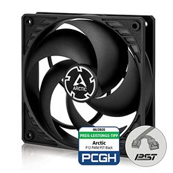 ARCTIC P12 PWM PST - PC Fan, 120mm Fan, Ventilator, PWM PST case fan geoptimaliseerd voor statische druk, PST aansluiting, 200-1800 rpm (0 rpm