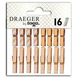 DRAEGER PARIS 1886 Pinzas de Madera, Dorado, 3 x 0.4 x 1 cm