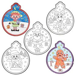 Baker Ross FC178 Christmas Colour In Window Decorations - Pack of 12, Festive Craft Set For Children, Christmas Decorations Craft Kits for Kids