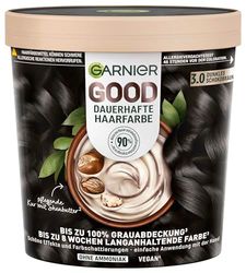 Garnier GOOD Coloration permanente 3.0 Chocolat foncé – Coloration sans ammoniaque, jusqu'à 100% de couverture des cheveux blancs, 1 pièce