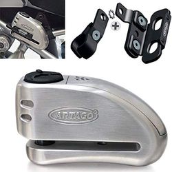 Artago 32S1 Cadeado anti-roubo disco com alarme 120Db alta gama e suporte para Bmw Gs R1250Gs, R1200Gs, F850G, aço inoxidável