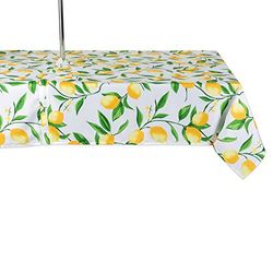 DII Nappe d'extérieur CAMZ11292 - Anti-éclaboussures et imperméable - avec Fermeture éclair et Trou pour Parasol - pour fêtes de Jardin, barbecues, réunions de Famille - 60 x 120 W - Citron Bliss