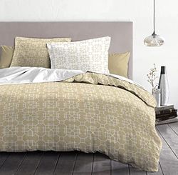 Home Linge Passion | Copripiumino - 3 Pezzi | 100% Cotone - 57 Fili | 2 Persona - 240x260 cm | MILONGA Ocre