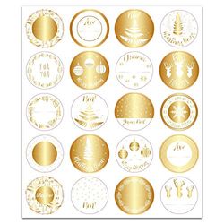 Toga Stickers voor verpakking, wit en goud, 3 x 3 cm, 5 stuks