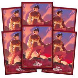 Ravensburger Disney Lorcana TCG: Shimmering Skies Kit Fundas Cartas Aladdin, 65 Fundas Cartas de Tamaño Estándar para Proteger Tus Cartas