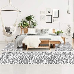 carpet city Tappeto paracolpi Shaggy Super Morbido in Stile Etnico, Colore Grigio/Crema, 2X 80 cm x 150 cm cm, 1x 80 cm x 300 cm cm