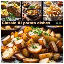 Classic AI potato dishes (Wall Calendar 2026 12" x 24" / 30 x 60 cm (open)) CALVENDO 12 Month Wall Calendar