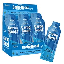 Victory Endurance Carbo Boost Gel, Sabor Neutro (18 x 76 g), Energía inmediata, Para el ejercicio prolongado, Complejo de Carbohidratos, BCAAs y Sodio, Sin Cafeina, Sin gluten, vegano,
