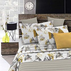 Italian Bed Linen Completo letto Fashion, Urban giallo, 1 Piazza e Mezza