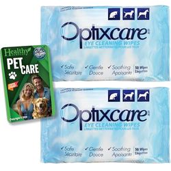 Healthy Surplus Optixcare Toallitas de Limpieza de Ojos para Perros y Gatos, 50 Unidades, Paquete de 2 (100 toallitas en Total)