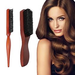 2 Boar Bristle Brushes - Soft Natural Bristles - Large and Small - Hair and Beard Styling