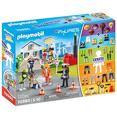 PLAYMOBIL My Figures 70980 Missione di Salvataggio, 6 Personaggi con Oltre 1000 Combinazioni di Gioco Possibili, Gioco d'Azione per Bambini dai 5 Anni in su