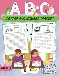 ABC Letter Tracing Practice Workbook For Kids ages 3-5 years, Handwriting Practice for Alphabet and Numbers, Trace With Me Letters: Letter Tracing Workbook Farm Animals