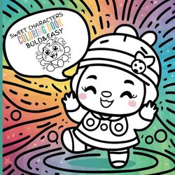 Sweet characters Coloring Book: Bold & Easy Simple Designs for both Adults and Kids