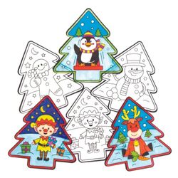 Baker Ross AX491 Kerst Kleur-in-venster Decoraties - Pack van 12, Unisex Hangende Decoratie, Perfect voor Kerstmis Kids Kunst & Ambachten Projecten, Ideaal voor School Taken