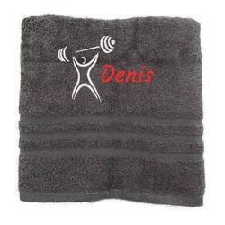 Asciugamano personalizzato con nome Nome sportivo splendidamente ricamato Asciugamano da bagno Asciugamano in cotone 100% personalizzato con nome (100 x 50 cm, Fitness)