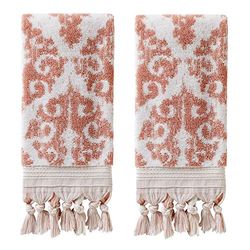 SKL Home Mirage Ensemble de Petites Serviettes à Franges 100% Coton Turc, rosé