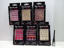 TOE NAILS X 6 PACKS LOT ~ 6 DIFFERENT SHADES ~ + FREE GLITTER EYELINER SPECIAL OFFER SALE NOW ON ~ FURTHER REDUCTION BARGAIN LOT OF 6 PACKS OF TOE NAILS ~ 24 NAILS X 6 PACKS ~ JUST PRESS & GO ~ NO GLUE REQUIRED ~