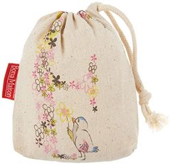 Bonamaison Impreso Algodón Bolsas con Cordón, Bolsa con Cordel para el Hogar y el Almacenamiento de Verduras, Bolso de Compras, Plegable, Ecologica, Reutilizables, Tamaño: 12x15 Cm