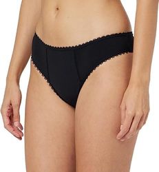 HAUTE PRESSION Braziliaanse urinelekkanty voor dames in de kleur zwart met elastisch kant bij de taille en dijen, ref tulp T42, absorberend en herbruikbaar, Zwart, 40