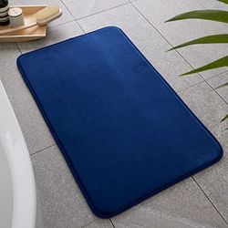 Catherine Lansfield Tapis de Bain antibactérien en Mousse à mémoire de Forme Bleu Marine