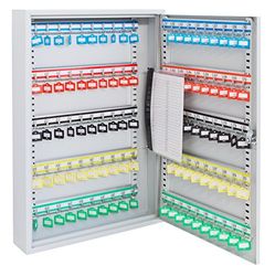 ARREGUI PL100 Armoire à clés 100 crochets réglable| Boite à cléf murale verrouillable en acier | Placard murale pour rangement de 100 clefs | Installation facile fixation mural | 55 x 38 x 8 cm | Gris