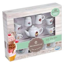 ODS 56291 Pic Nic-Juego de Tazas de Porcelana (13 Piezas), Cerámica, Color Blanco, S
