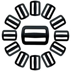 IPEA Plastic Double Entry Loop Buckles for Backpacks and Bags – 20 Pieces – Black Adjuster Strap for Belts, Duffels, Helmets, Accessories – Size 25 mm