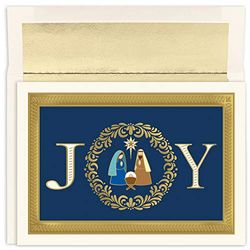 Masterpiece Studios Holiday Collection - Biglietti di Natale religiosi in rilievo con buste foderate in alluminio, 19,8 x 14,2 cm, 16 pezzi