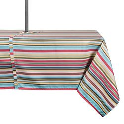 DII Adatto per interni ed esterni, versatile, lavabile in lavatrice, a righe, poliestere, stampa estiva, tablecloth, 60 x 84 w/zip