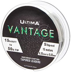 Ultima Vantage Tapered Carp Fishing Leader - Clear, 15.0 lb - 40.0 lb