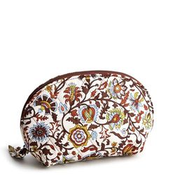 Vera Bradley Mini Bolsa de Maquillaje de algodón para Mujer, Crema de vides de Marrakech, Talla única, Cosmético de cúpula pequeña de algodón